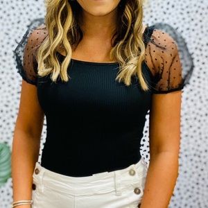 Peach Love California Black Bodysuit